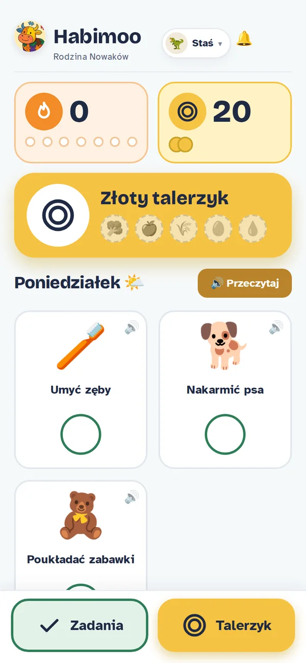 Ekran dla najmłodszych z dużymi ikonami